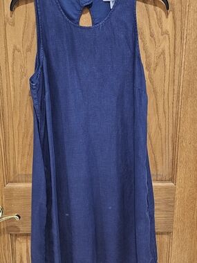 Tommy Bahama Navy Sleeveless Linen Romper